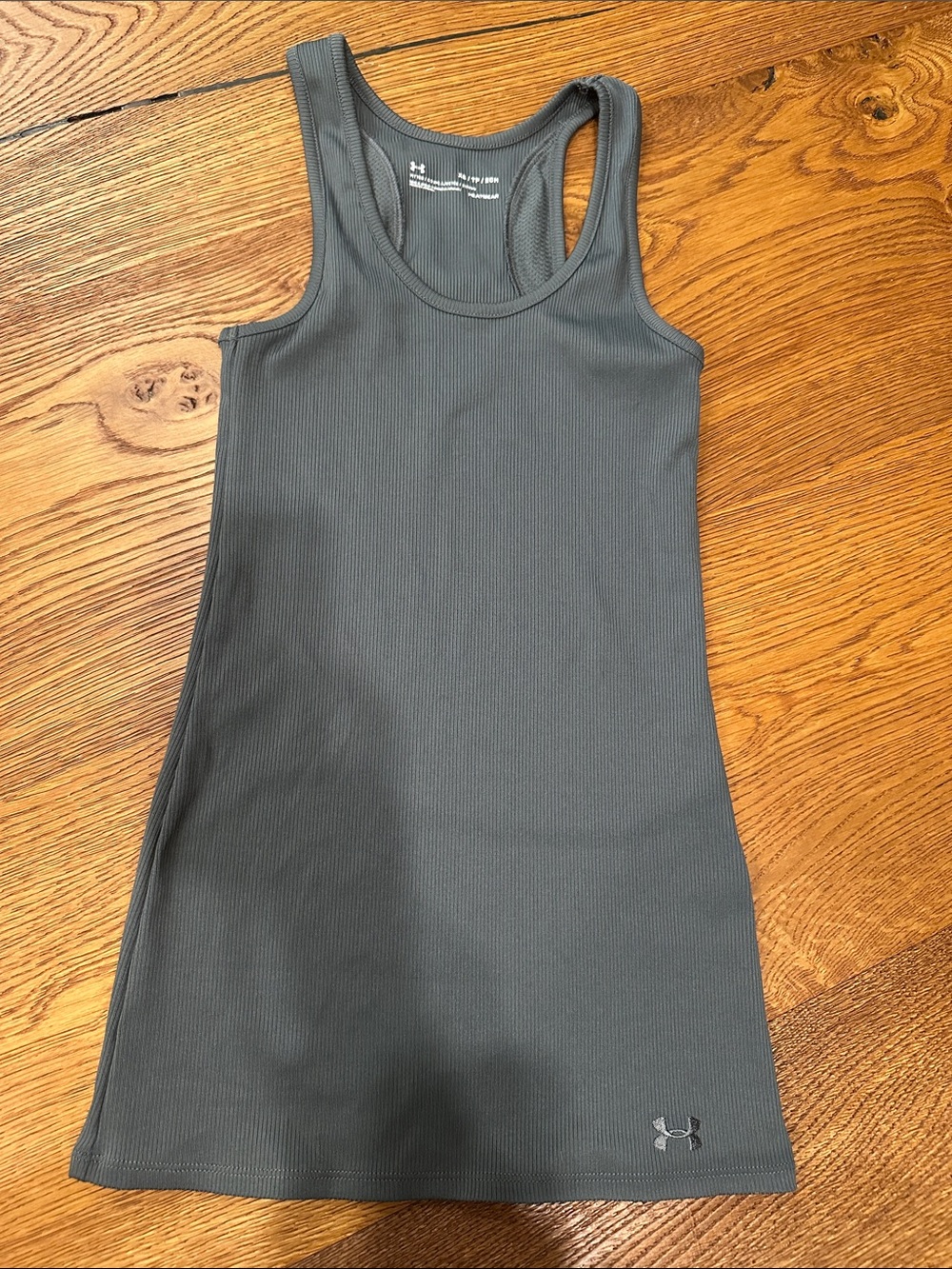 Under Armour Grey Ribbed Racerback Athletic Tank - Picture 2 of 4